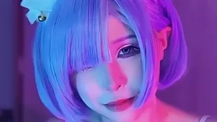 Cosplay Rem Bò Lên Người Vuốt Ve Trêu Deepthroat Thổi Kèn Liếm Cặc Cowgirl Cưỡi Vắt Tinh Creampie Bắn Trong Wan Wan Er