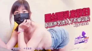 XJX245 Đồ Giặt Vớ Đen Ngực Khổng Lồ