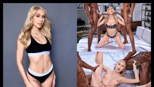 Nữ Tóc Vàng Bị Hai Chàng Đen Dồn Ép - Kayla Ferrari